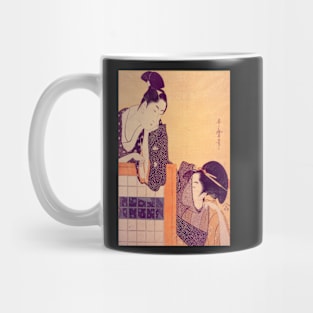 "Couple with a Standing Screen" by Kitagawa Utamaro I (1797) TECHNICOLOR REMASTERED Mug